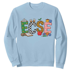 Early Childhood Special Education Teacher Sweatshirt ECSE Life TS12 Light Blue Print Your Wear