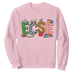 Early Childhood Special Education Teacher Sweatshirt ECSE Life TS12 Light Pink Print Your Wear