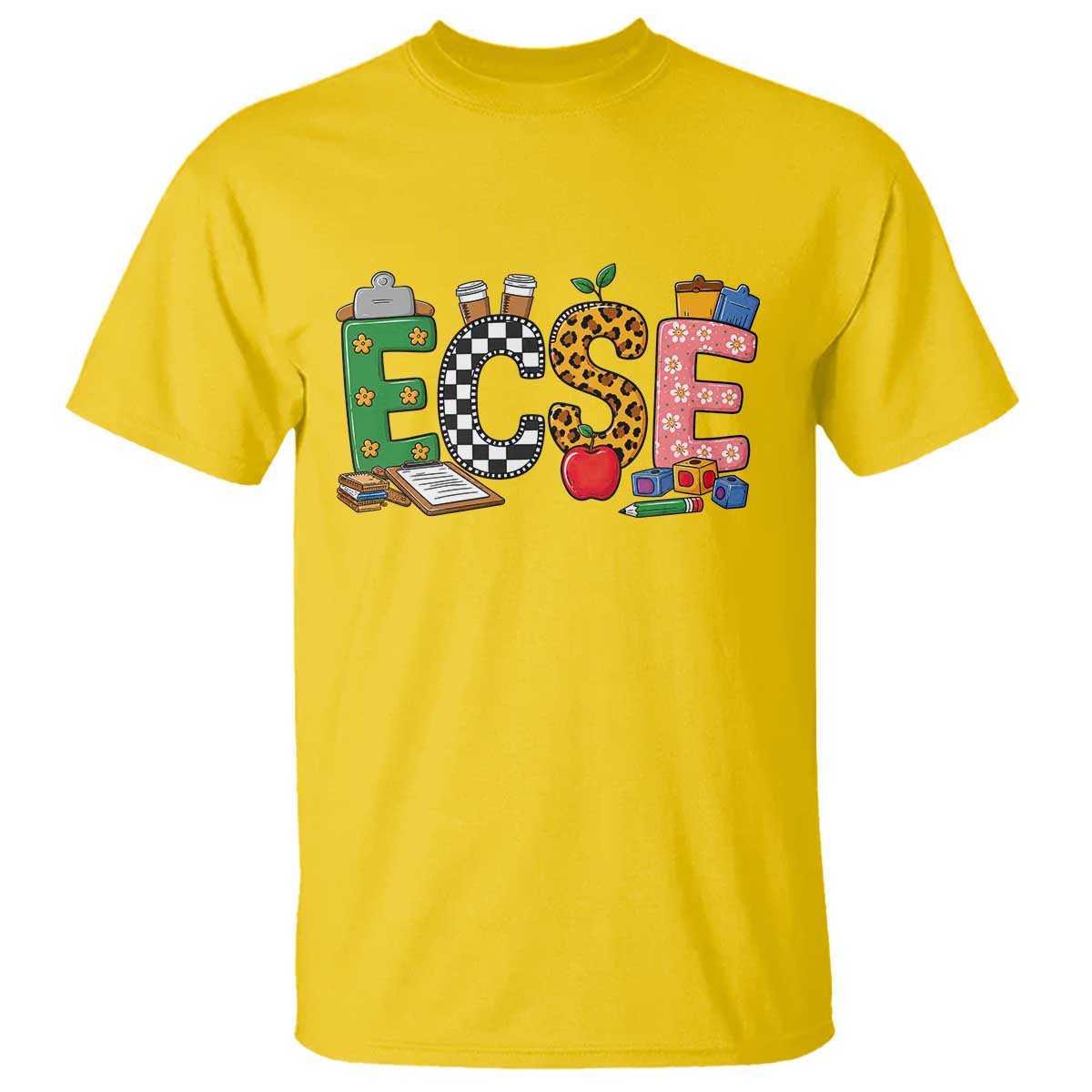 Early Childhood Special Education Teacher T Shirt ECSE Life TS12 Daisy Print Your Wear