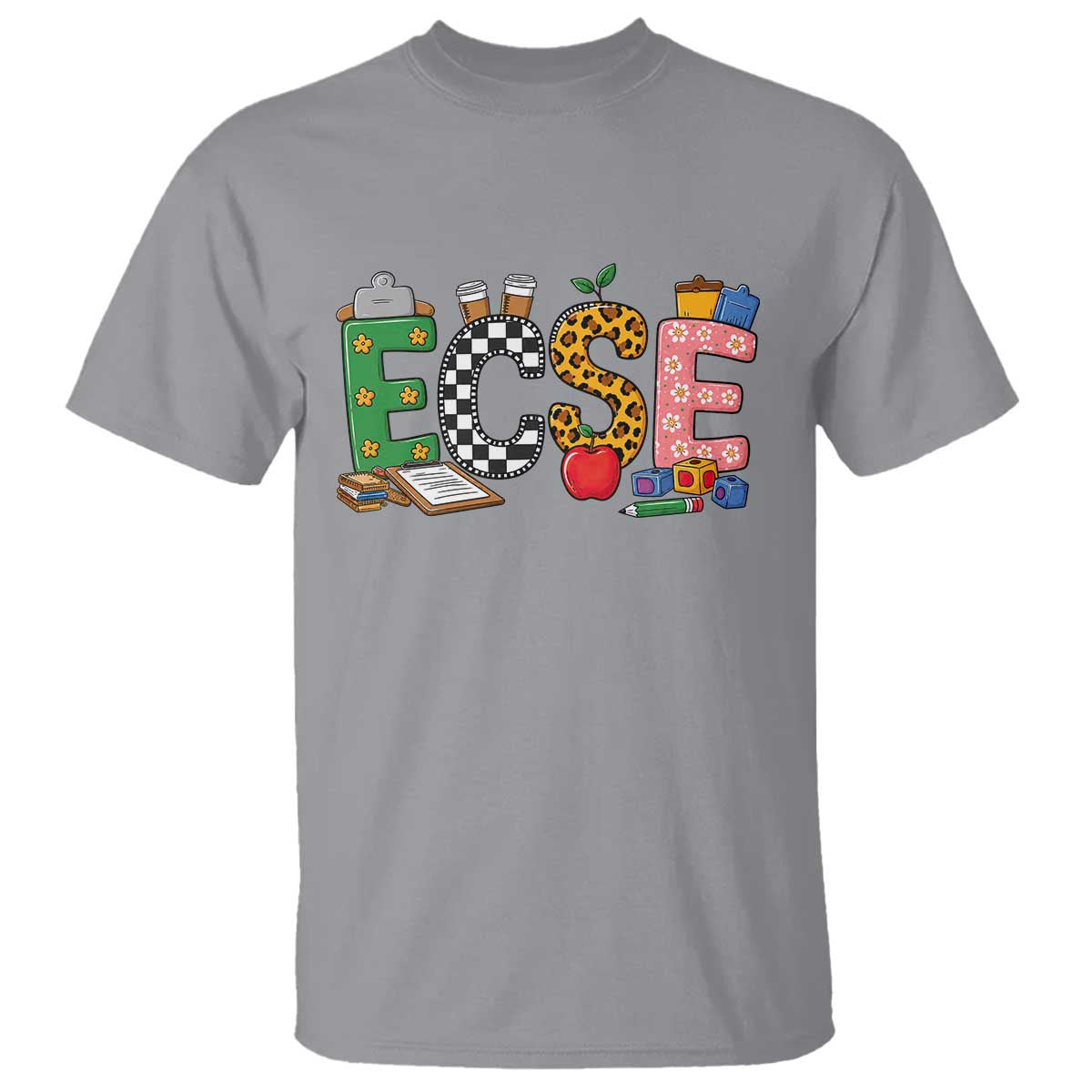 Early Childhood Special Education Teacher T Shirt ECSE Life TS12 Sport Gray Print Your Wear