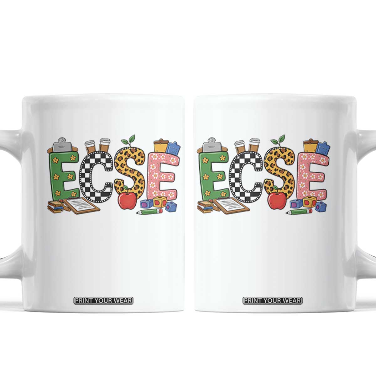 Early Childhood Special Education Teacher Coffee Mug ECSE Life TS12 White Print Your Wear