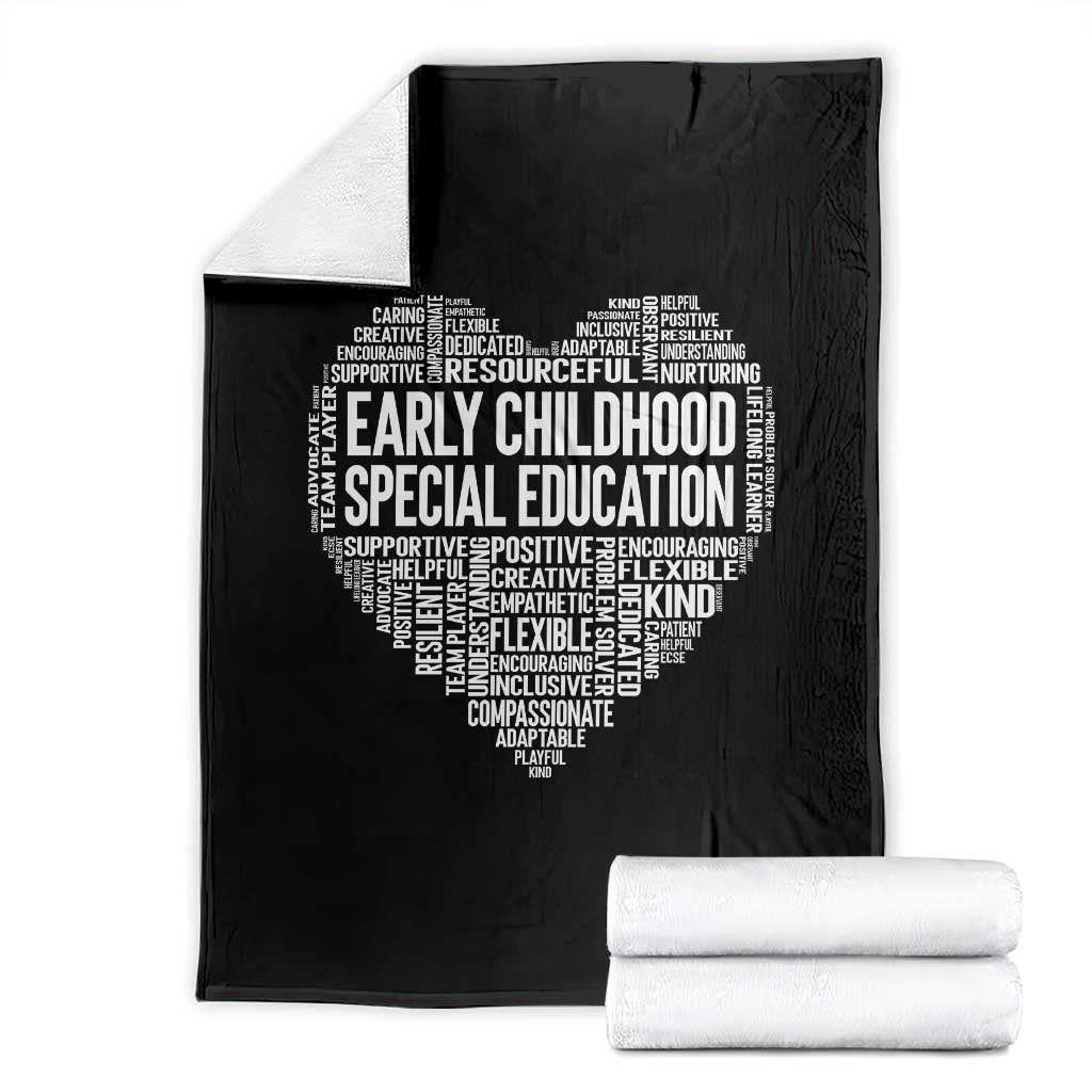 Early Childhood Special Education Teacher Throw Blanket Caring Compassionate Kindness TS12 Black Print Your Wear