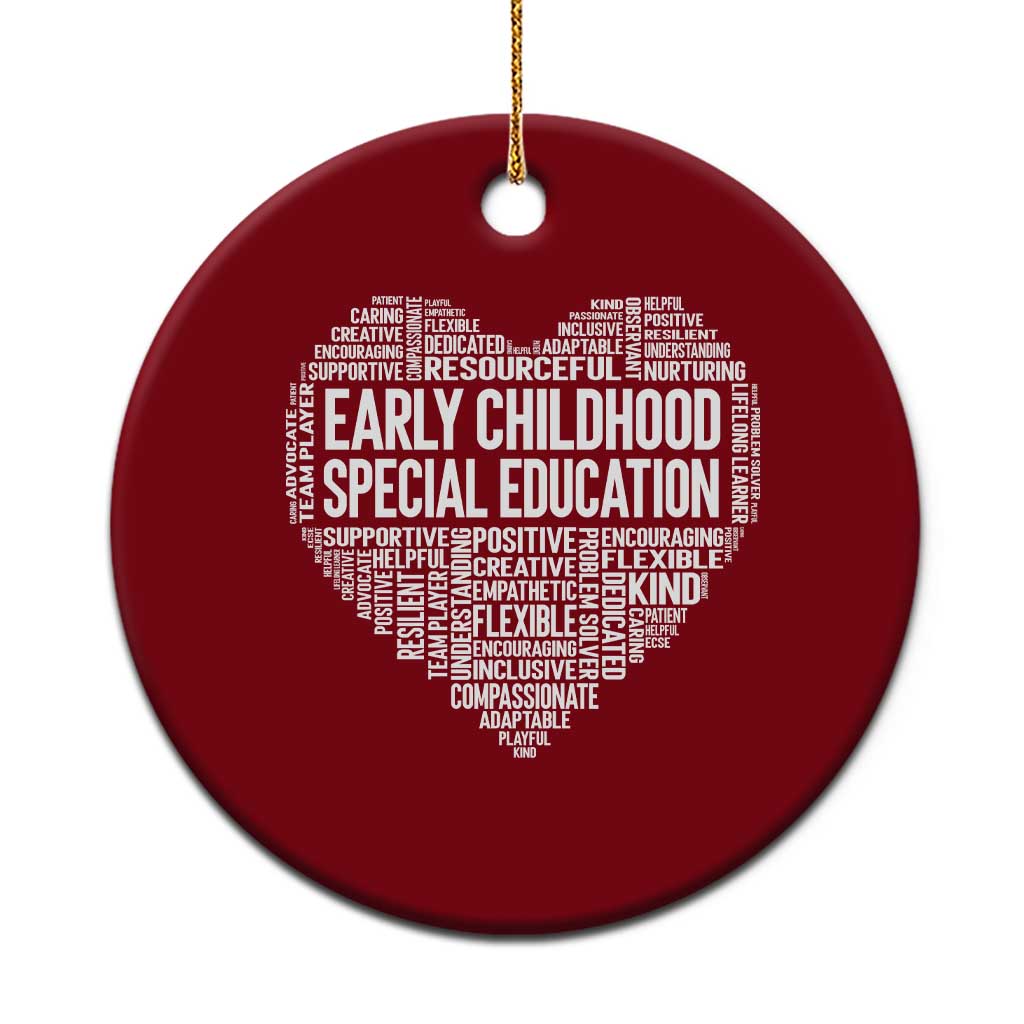 Early Childhood Special Education Teacher Ceramic Ornament Caring Compassionate Kindness TS12 1pc Red Print Your Wear