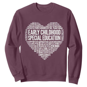 Early Childhood Special Education Teacher Sweatshirt Caring Compassionate Kindness TS12 Maroon Print Your Wear