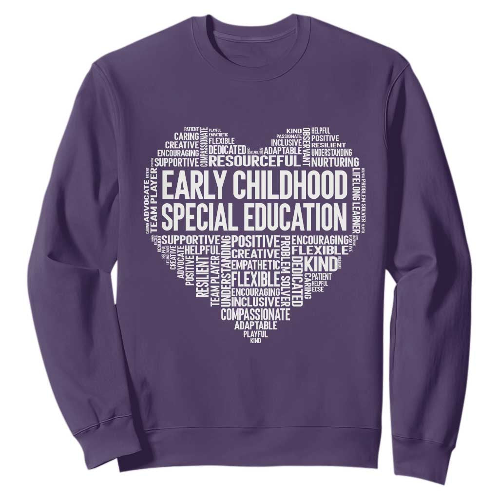 Early Childhood Special Education Teacher Sweatshirt Caring Compassionate Kindness TS12 Purple Print Your Wear