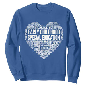 Early Childhood Special Education Teacher Sweatshirt Caring Compassionate Kindness TS12 Royal Blue Print Your Wear