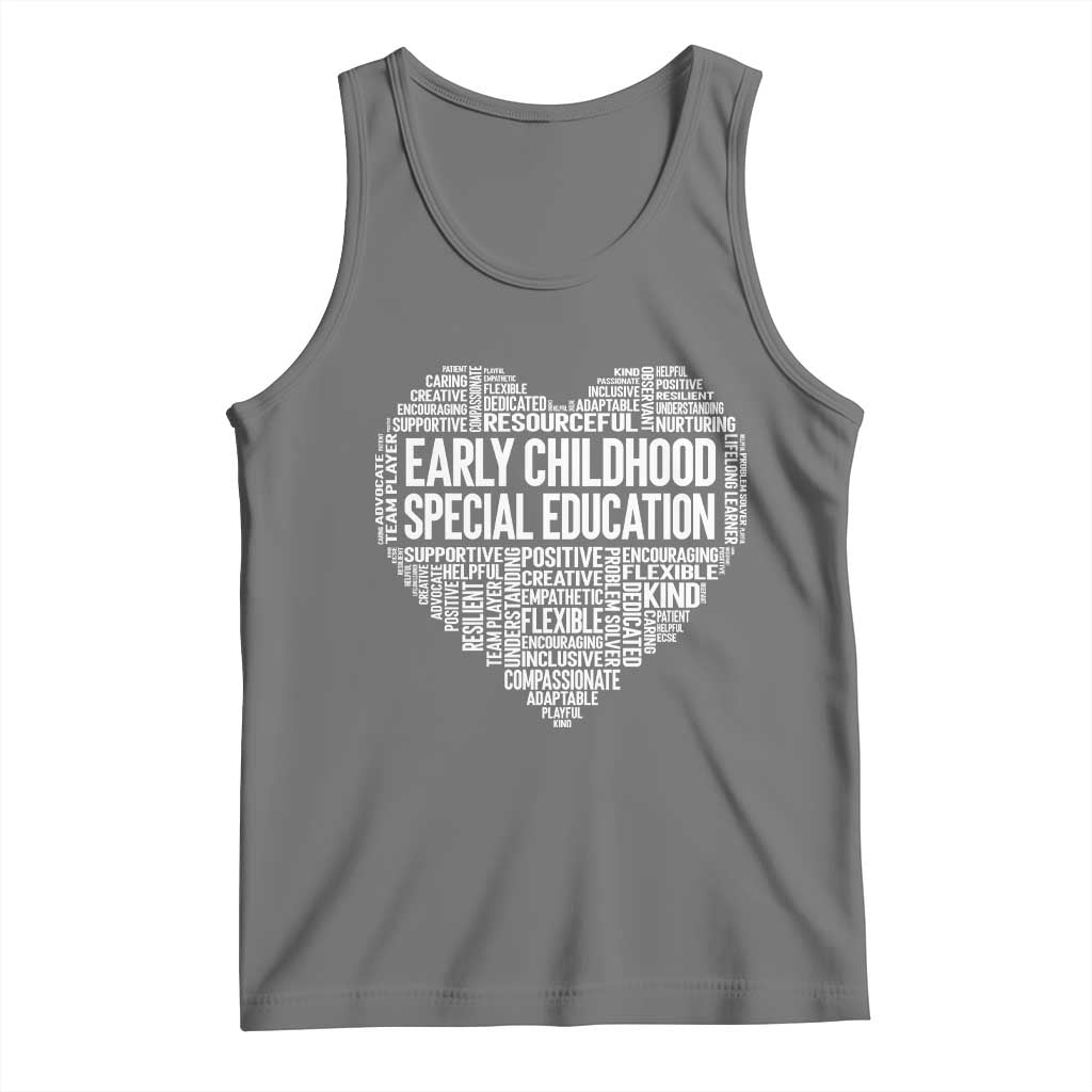 Early Childhood Special Education Teacher Tank Top Caring Compassionate Kindness TS12 Black Heather Print Your Wear