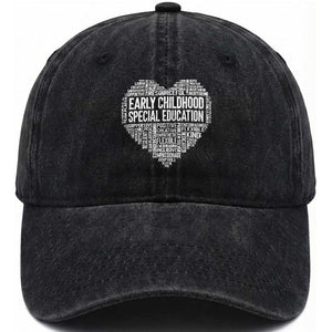 Early Childhood Special Education Teacher Washed Cotton Baseball Cap Caring Compassionate Kindness TS12 Print Your Wear