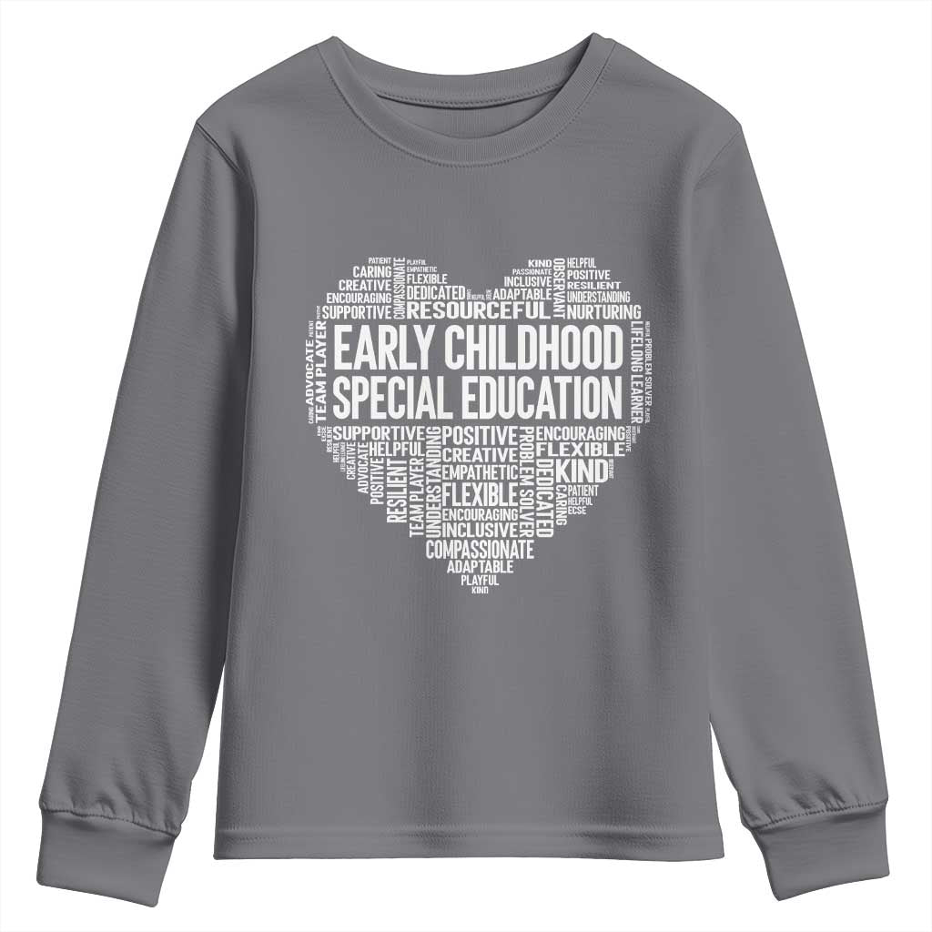 Early Childhood Special Education Teacher Youth Sweatshirt Caring Compassionate Kindness TS12 Charcoal Print Your Wear