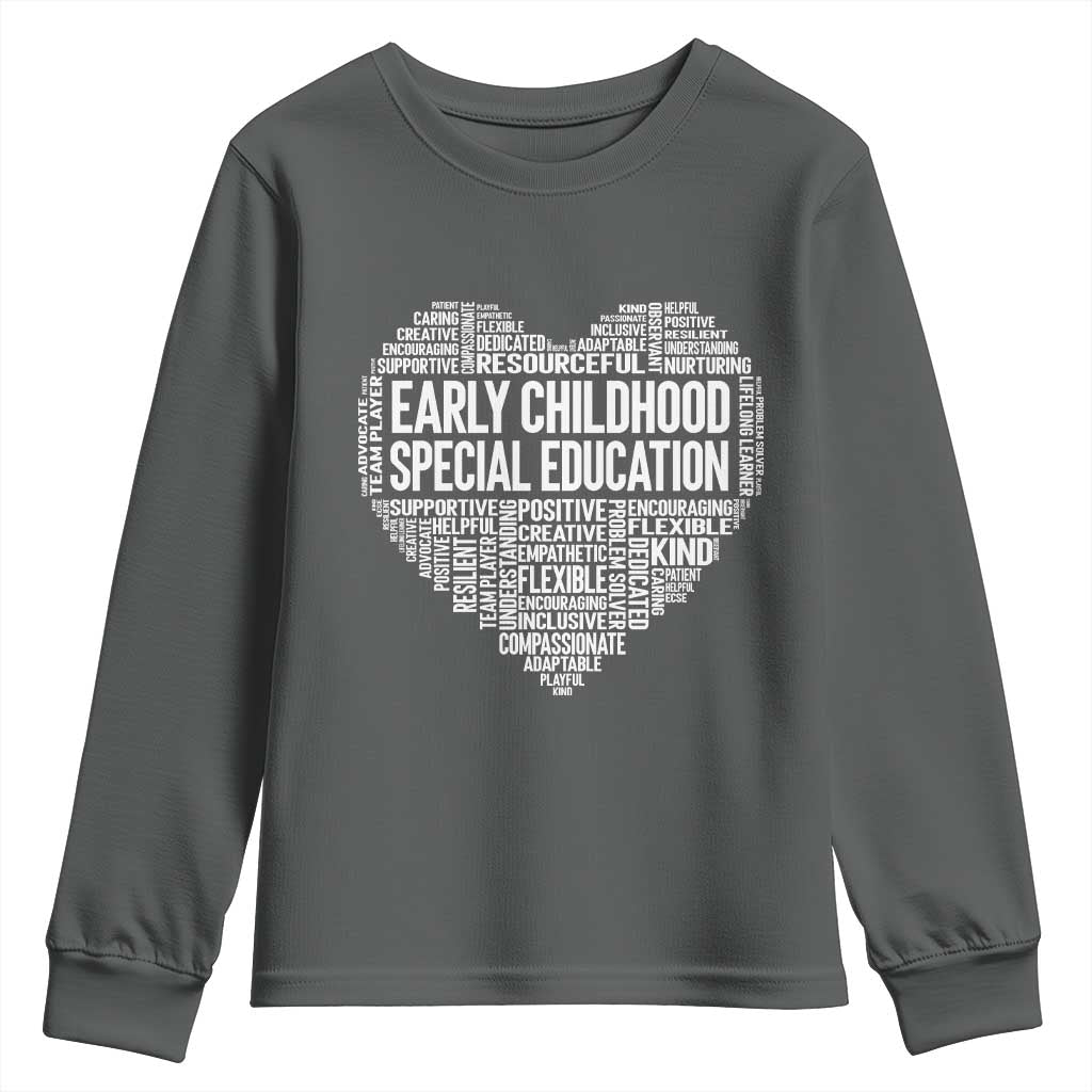 Early Childhood Special Education Teacher Youth Sweatshirt Caring Compassionate Kindness TS12 Dark Heather Print Your Wear