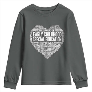 Early Childhood Special Education Teacher Youth Sweatshirt Caring Compassionate Kindness TS12 Dark Heather Print Your Wear