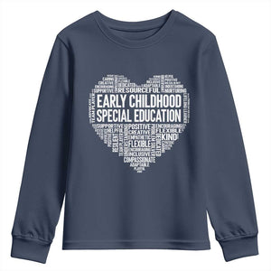 Early Childhood Special Education Teacher Youth Sweatshirt Caring Compassionate Kindness TS12 Navy Print Your Wear