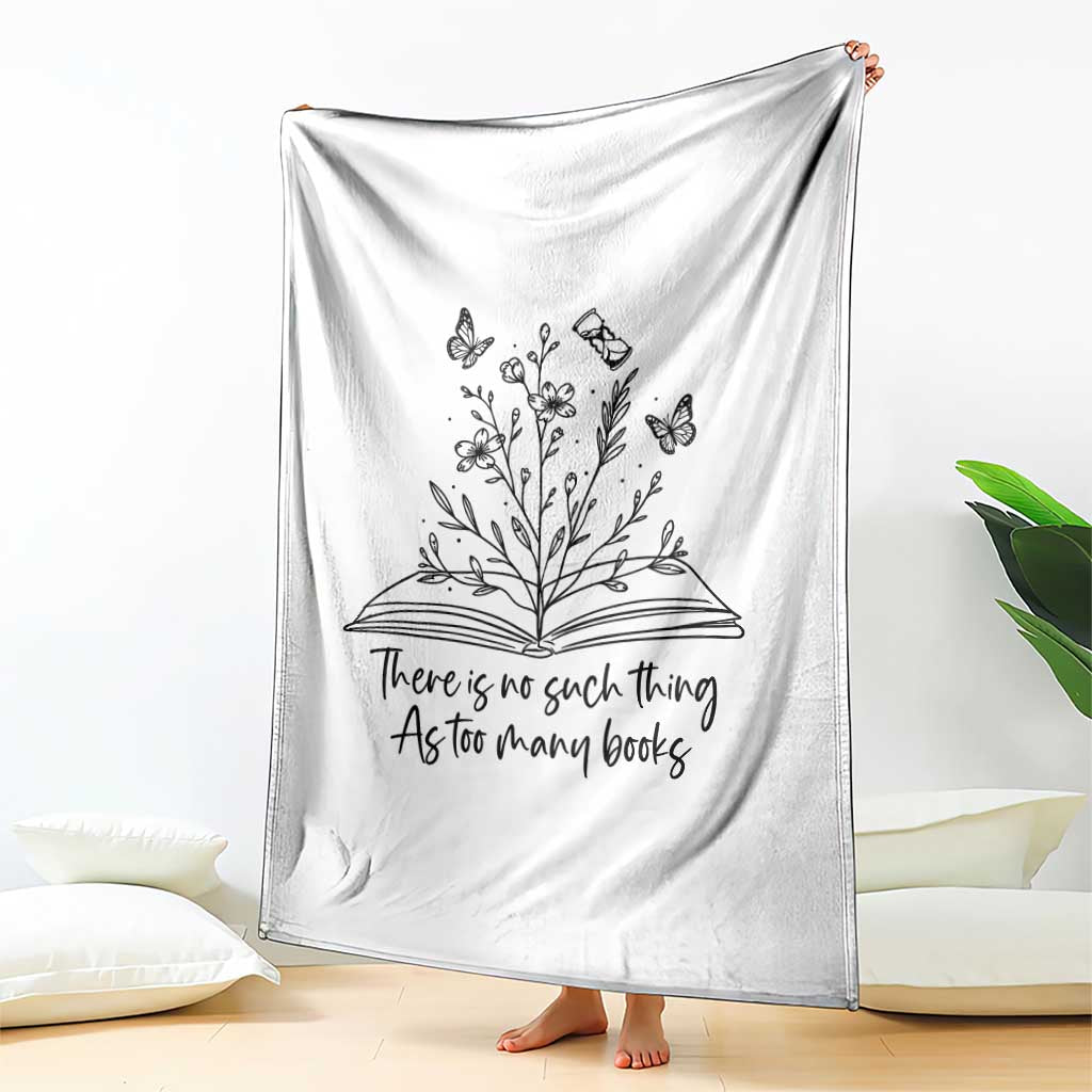 Floral Bookworm Reader Throw Blanket There Is No Such Thing As Too Many Books TS12 Print Your Wear