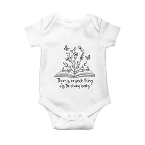 Floral Bookworm Reader Baby Onesie There Is No Such Thing As Too Many Books TS12 White Print Your Wear