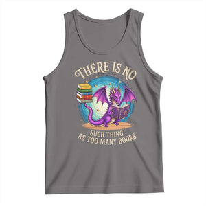 Fantasy Dragon Book Lover Tank Top There Is No Such Thing As Too Many Books TS12 Deep Heather Print Your Wear