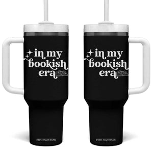In My Bookish Era Reading Gift Tumbler With Handle Book Lover TS12 One Size: 40 oz Black Print Your Wear