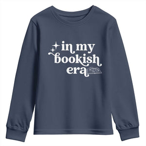 In My Bookish Era Reading Gift Youth Sweatshirt Book Lover TS12 Navy Print Your Wear