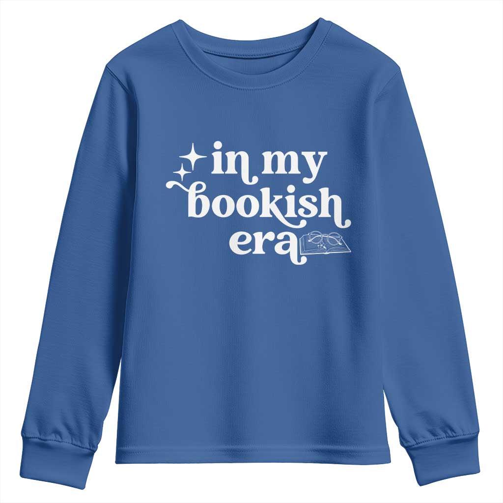 In My Bookish Era Reading Gift Youth Sweatshirt Book Lover TS12 Royal Blue Print Your Wear