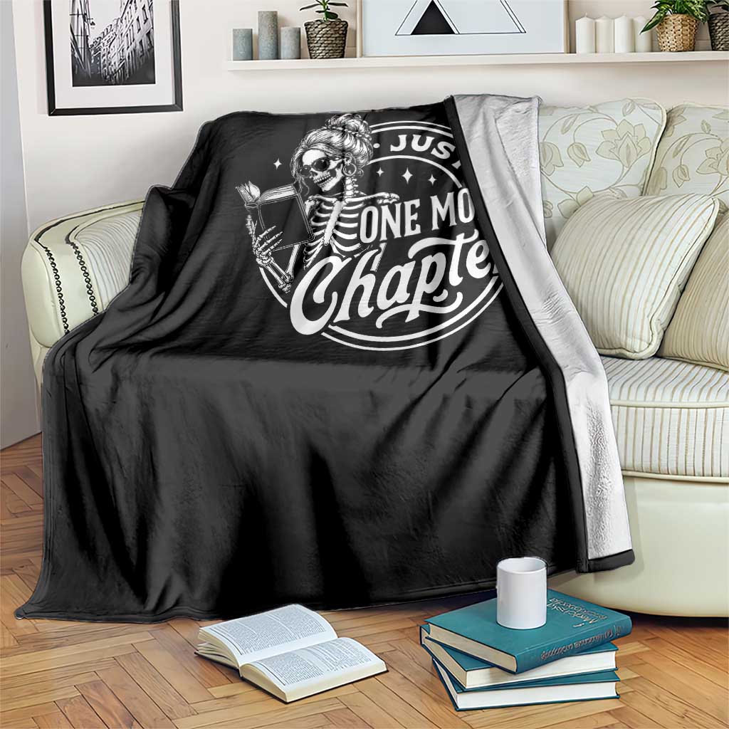 Just One More Chapter Skeleton Woman Throw Blanket Book Lover Gift TS12 Print Your Wear