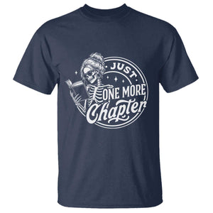 Just One More Chapter Skeleton Woman T Shirt Book Lover Gift TS12 Navy Print Your Wear