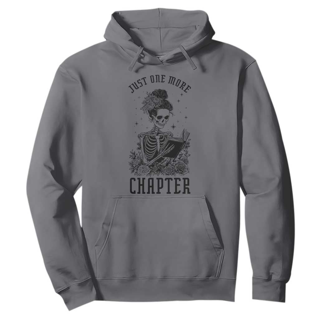 Funny Skeleton Book Lover Hoodie Just One More Chapter TS12 Charcoal Print Your Wear