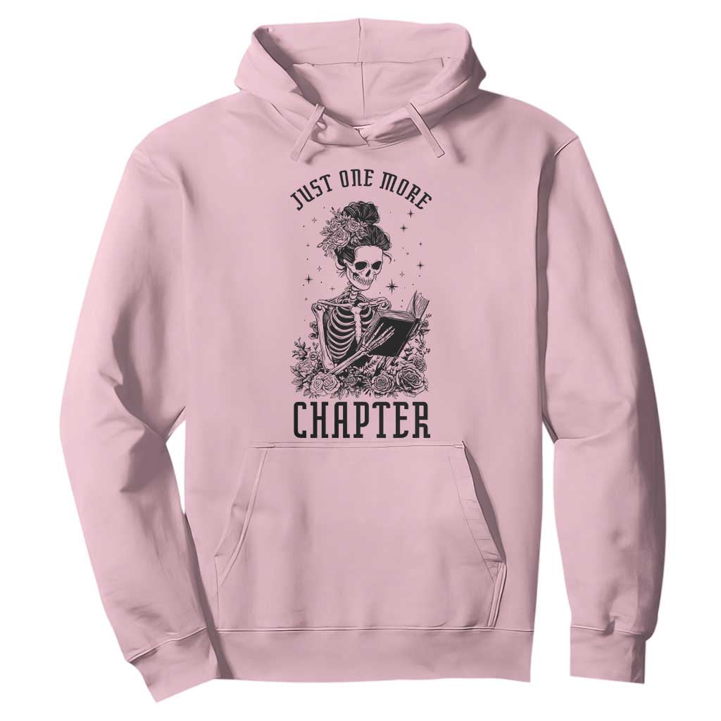 Funny Skeleton Book Lover Hoodie Just One More Chapter TS12 Light Pink Print Your Wear