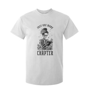 Funny Skeleton Book Lover T Shirt For Kid Just One More Chapter TS12 White Print Your Wear