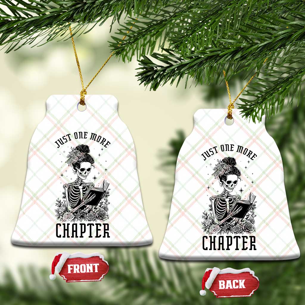 Funny Skeleton Book Lover Ceramic Ornament Just One More Chapter TS12 Print Your Wear