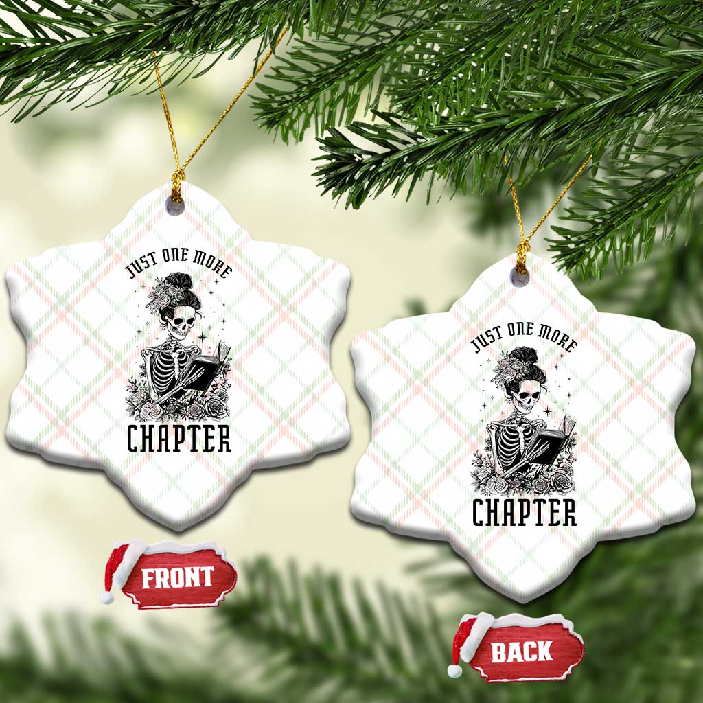 Funny Skeleton Book Lover Ceramic Ornament Just One More Chapter TS12 Print Your Wear