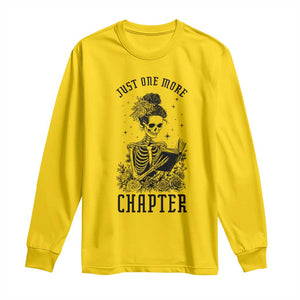 Funny Skeleton Book Lover Long Sleeve Shirt Just One More Chapter TS12 Daisy Print Your Wear