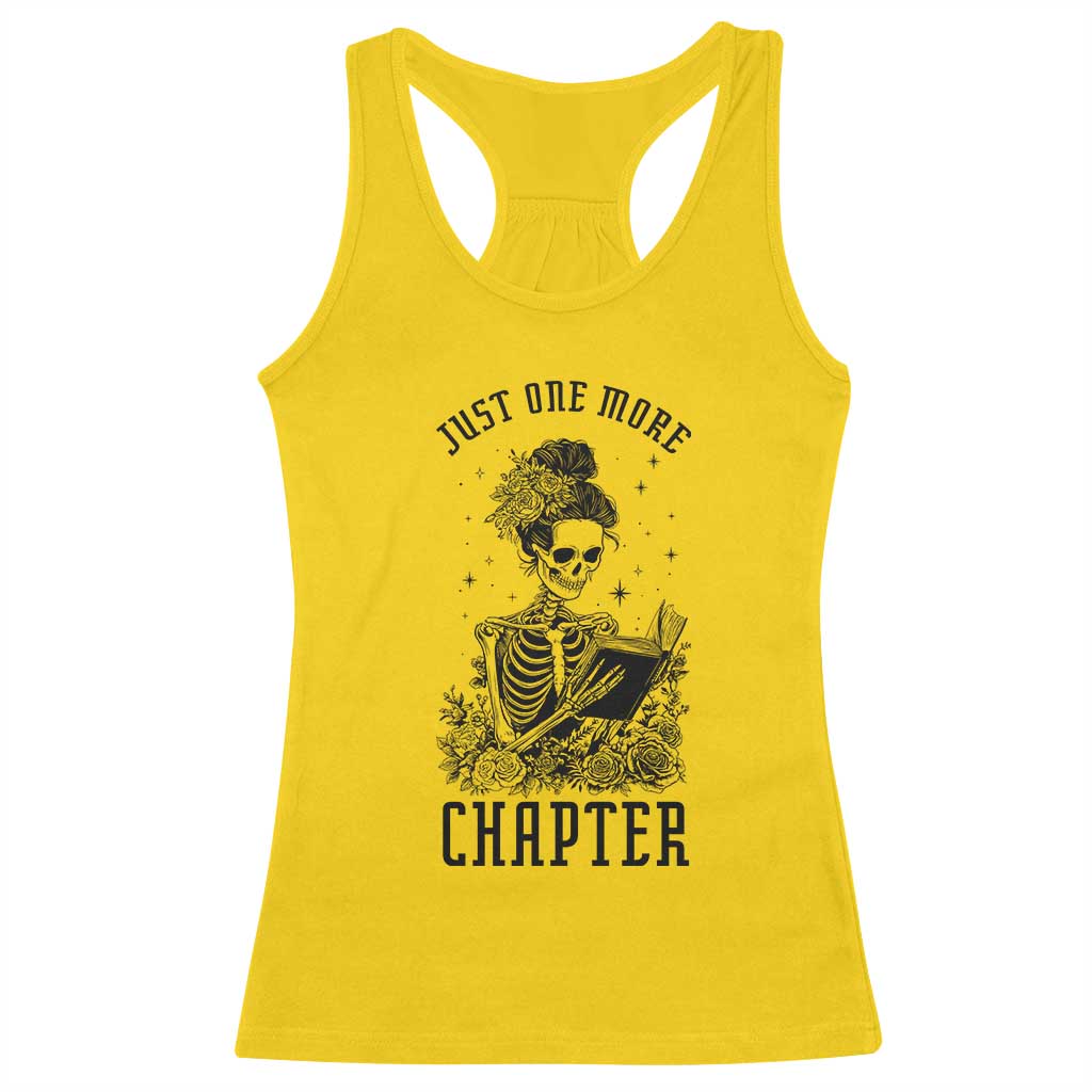 Funny Skeleton Book Lover Racerback Tank Top Just One More Chapter TS12 Daisy Print Your Wear