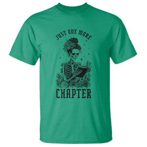 Funny Skeleton Book Lover T Shirt Just One More Chapter TS12 Irish Green Print Your Wear