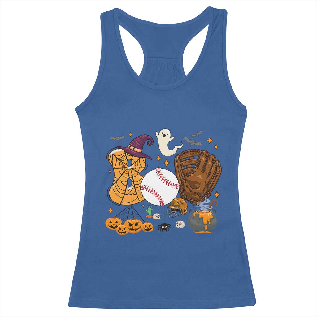 Halloween Baseball Racerback Tank Top Funny Boo Player Gift For Catcher TS12 Royal Blue Print Your Wear
