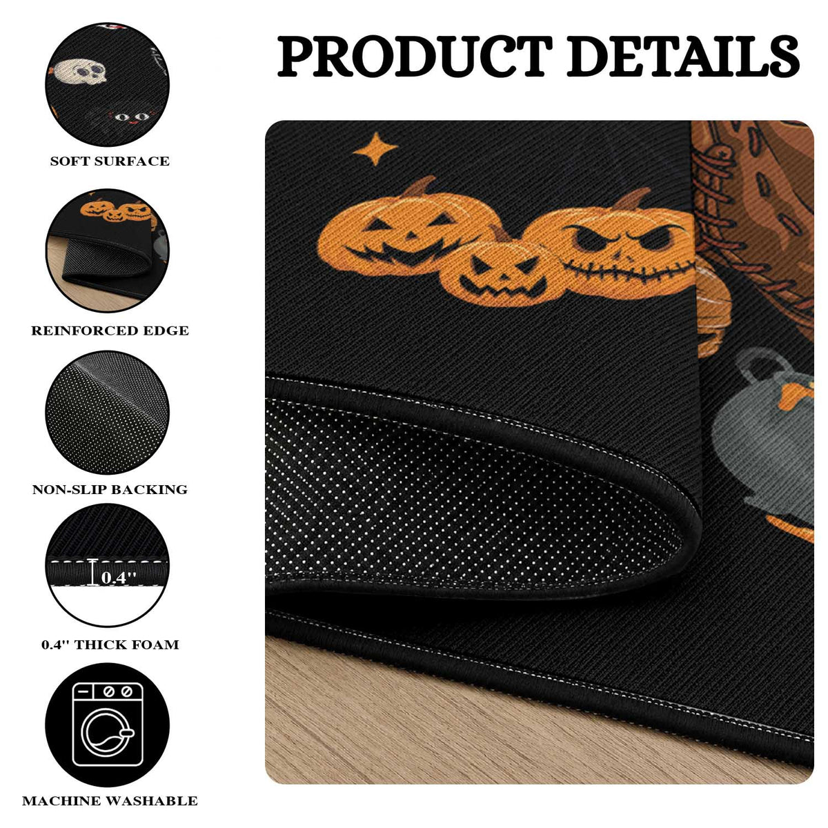 Halloween Baseball Round Rug Funny Boo Player Gift For Catcher