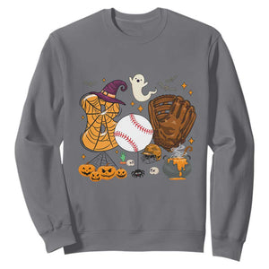 Halloween Baseball Sweatshirt Funny Boo Player Gift For Catcher TS12 Charcoal Print Your Wear