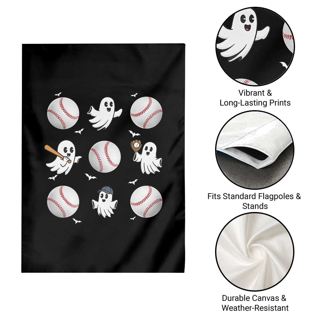 Halloween Baseball Garden Flag Cute Ghost Playing Ball Gift TS12 Print Your Wear