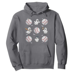 Halloween Baseball Hoodie Cute Ghost Playing Ball Gift TS12 Charcoal Print Your Wear