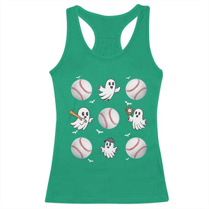 Halloween Baseball Racerback Tank Top Cute Ghost Playing Ball Gift TS12 Irish Green Print Your Wear