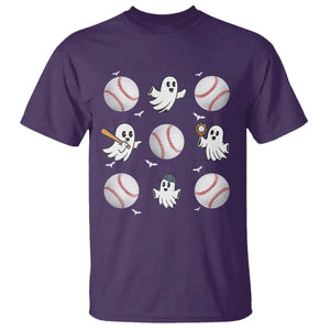 Halloween Baseball T Shirt Cute Ghost Playing Ball Gift TS12 Purple Print Your Wear