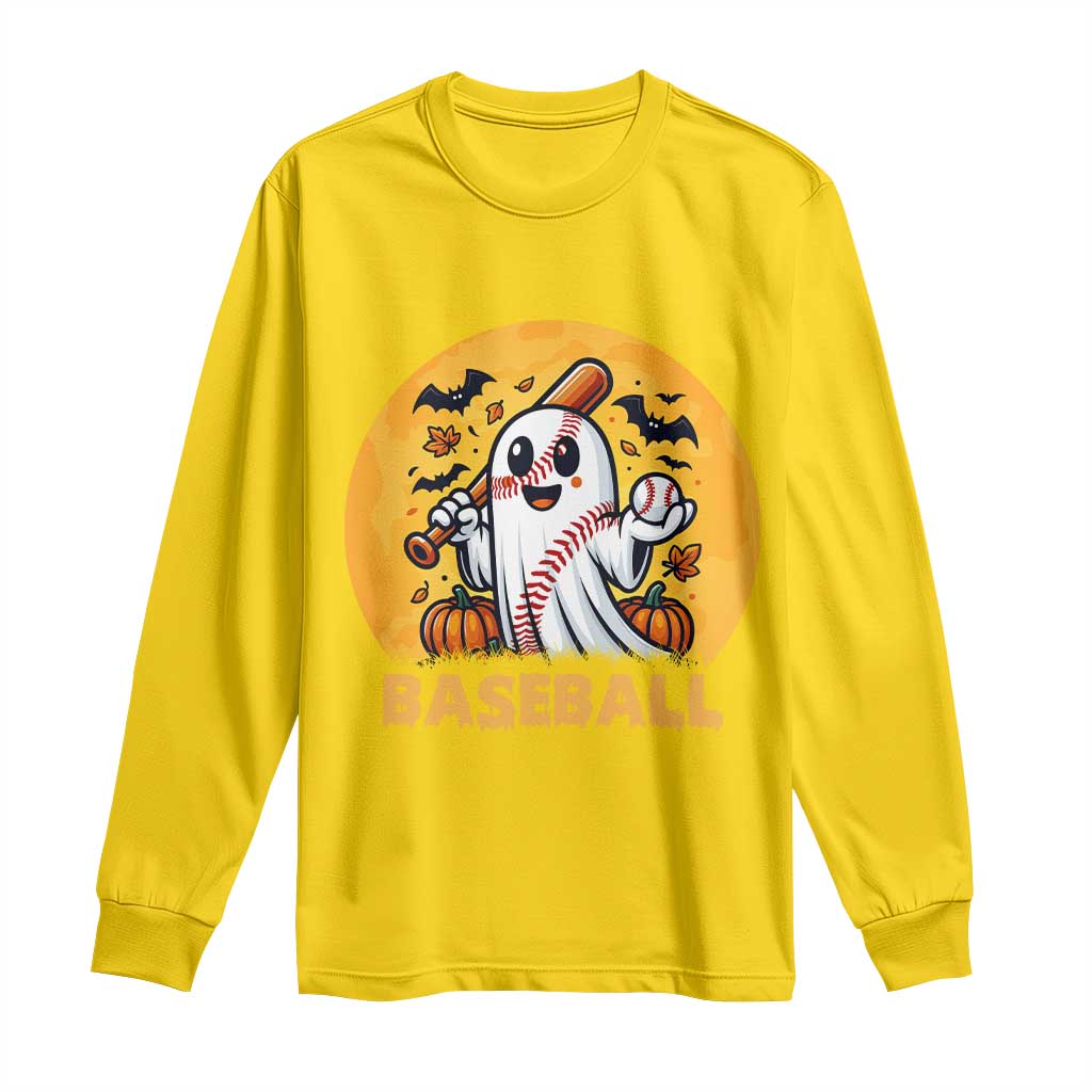 Funny Halloween Baseball Long Sleeve Shirt Cute Boo Playing Ball Gift TS12 Daisy Print Your Wear