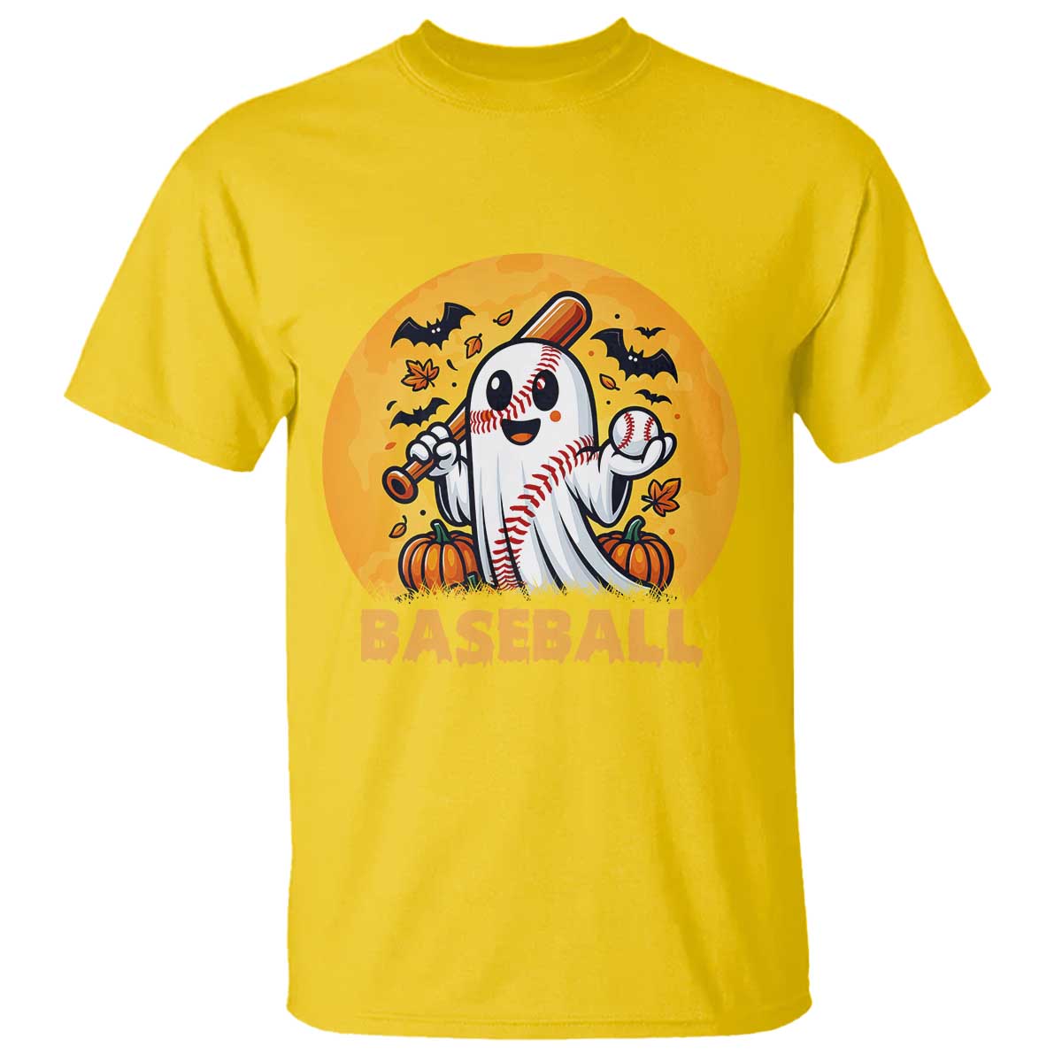 Funny Halloween Baseball T Shirt Cute Boo Playing Ball Gift TS12 Daisy Print Your Wear