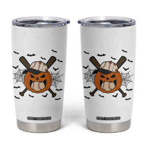 Creepy Jack O Lantern Baseball Tumbler Cup Halloween Gift TS12 White Print Your Wear
