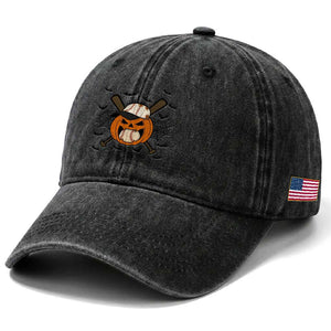Creepy Jack O Lantern Baseball Washed Cotton Baseball Cap Halloween Gift TS12 Print Your Wear
