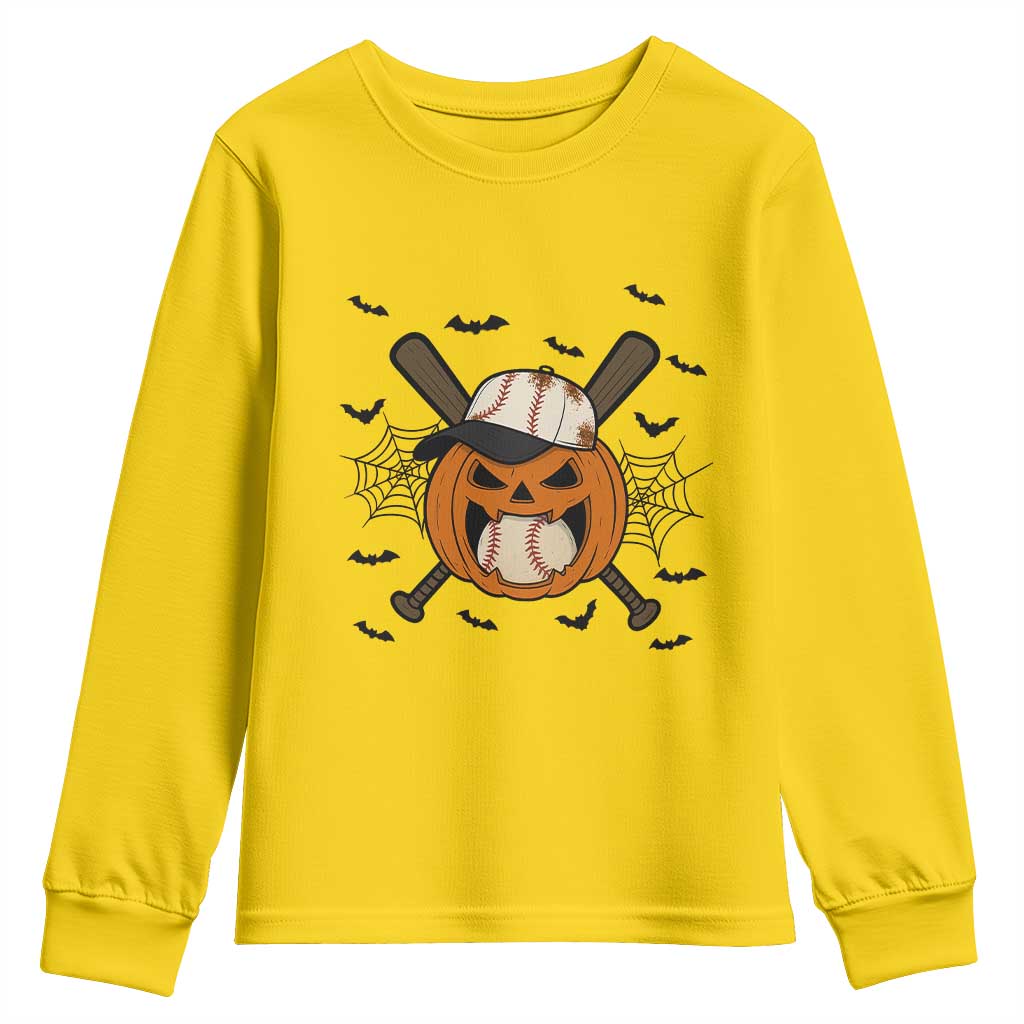 Creepy Jack O Lantern Baseball Youth Sweatshirt Halloween Gift TS12 Daisy Print Your Wear