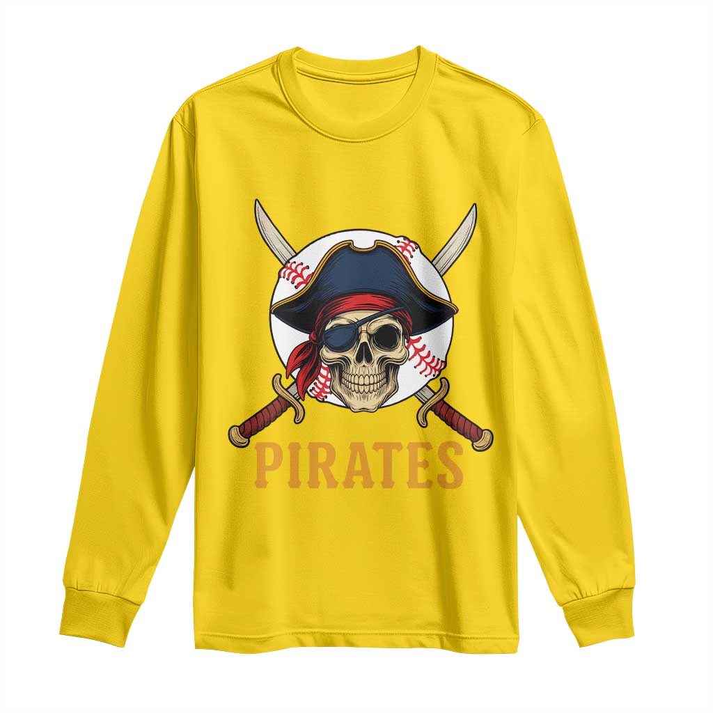 Pirates Baseball Long Sleeve Shirt Skeleton Sport Lover Gift TS12 Daisy Print Your Wear