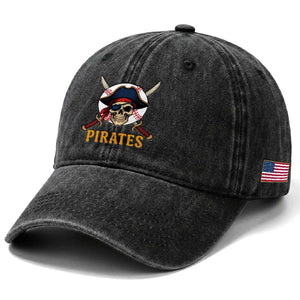 Pirates Baseball Washed Cotton Baseball Cap Skeleton Sport Lover Gift TS12 Print Your Wear