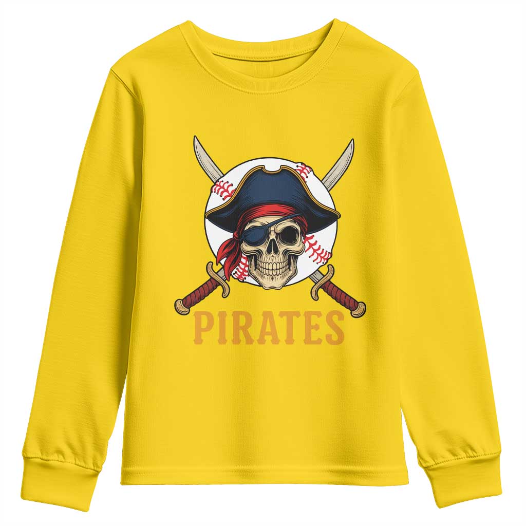 Pirates Baseball Youth Sweatshirt Skeleton Sport Lover Gift TS12 Daisy Print Your Wear
