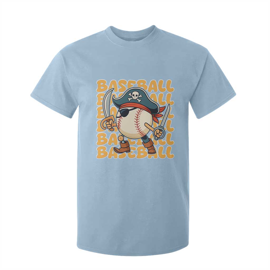 Funny Pirate Baseball T Shirt For Kid Sport Lover Gift TS12 Light Blue Print Your Wear