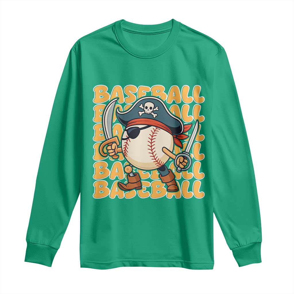 Funny Pirate Baseball Long Sleeve Shirt Sport Lover Gift TS12 Irish Green Print Your Wear