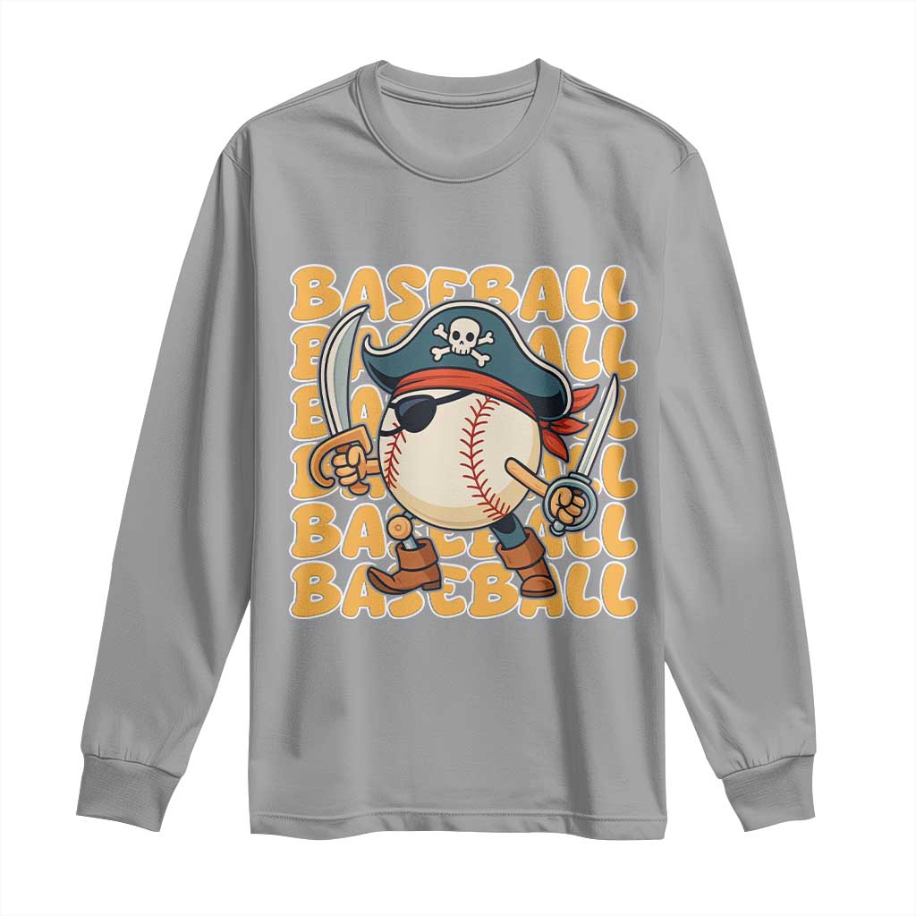 Funny Pirate Baseball Long Sleeve Shirt Sport Lover Gift TS12 Sport Gray Print Your Wear